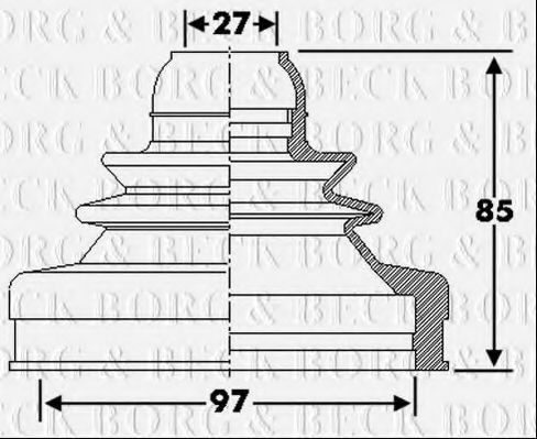 Пыльник, приводной вал BORG & BECK BCB6286