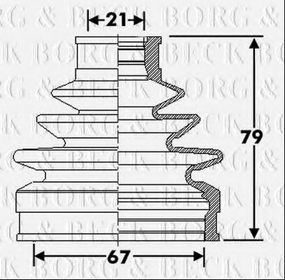 Пыльник, приводной вал BORG & BECK BCB6291