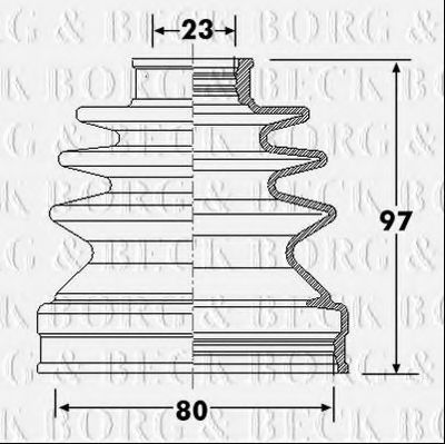 Пыльник, приводной вал BORG & BECK BCB6310