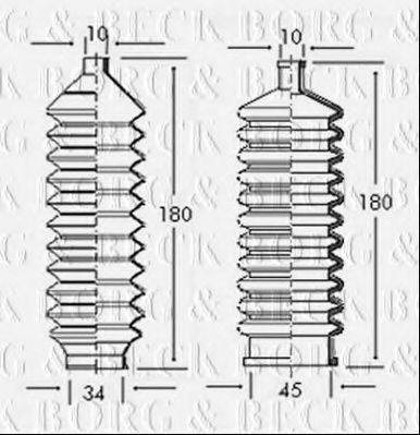 Пыльник, рулевое управление BORG & BECK BSG3014