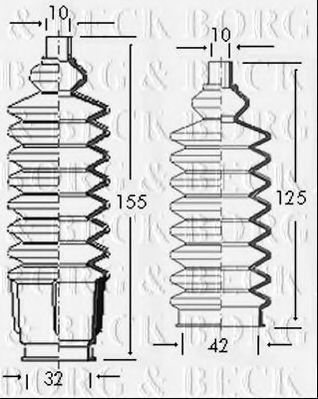 Пыльник, рулевое управление BORG & BECK BSG3033