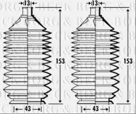 Пыльник, рулевое управление BORG & BECK BSG3332