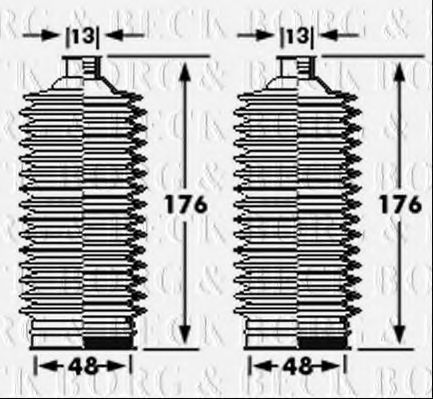 Пыльник, рулевое управление BORG & BECK BSG3396