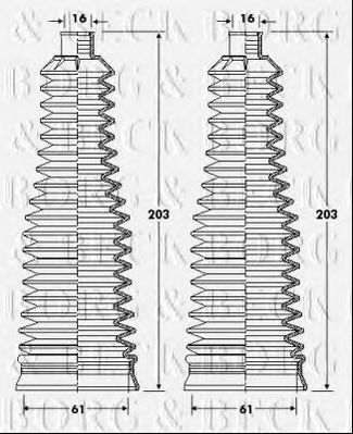 Пыльник, рулевое управление BORG & BECK BSG3422