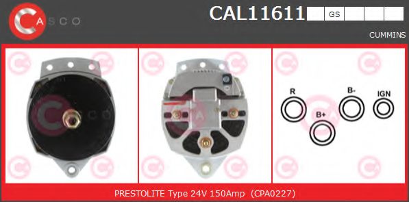 Генератор CASCO CAL11611GS