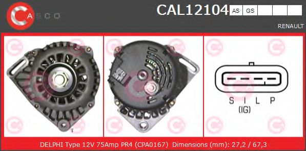 Генератор CASCO CAL12104AS