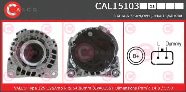 Генератор CASCO CAL15103GS