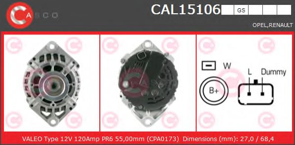 Генератор CASCO CAL15106GS