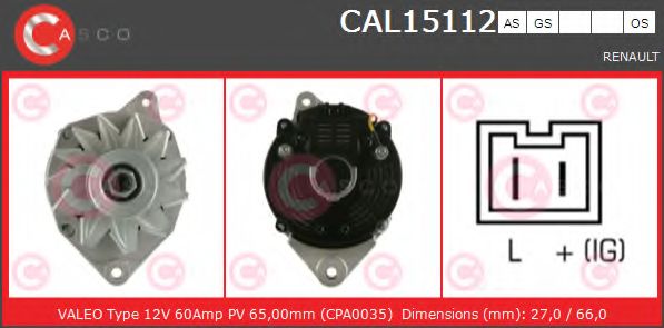 Генератор CASCO CAL15112AS