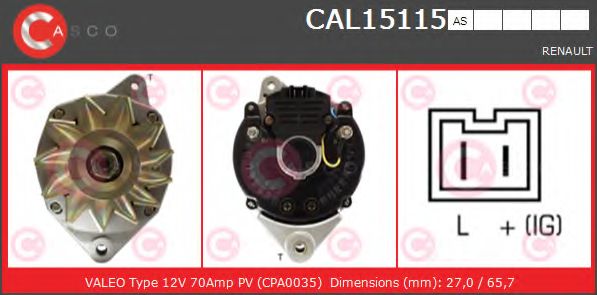 Генератор CASCO CAL15115AS