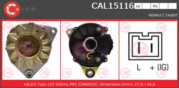 Генератор CASCO CAL15116AS