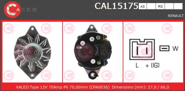 Генератор CASCO CAL15175AS