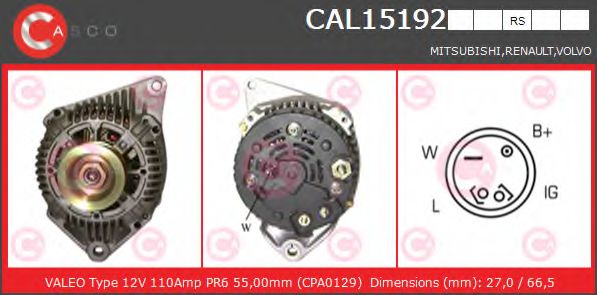 Генератор CASCO CAL15192RS