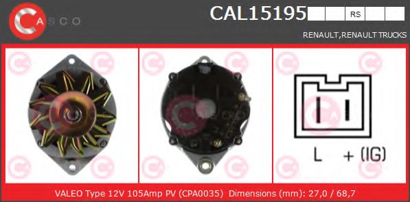 Генератор CASCO CAL15195RS