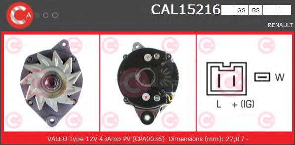 Генератор CASCO CAL15216RS