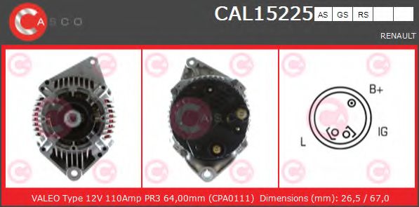 Генератор CASCO CAL15225AS