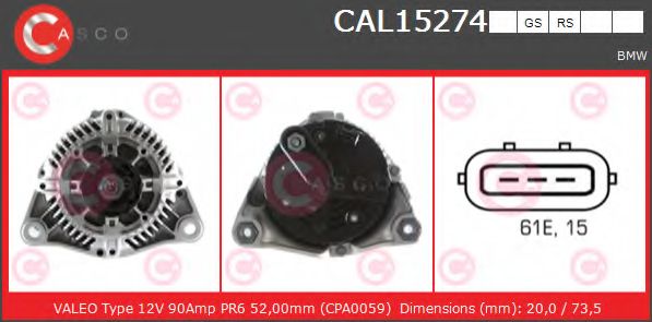 Генератор CASCO CAL15274GS