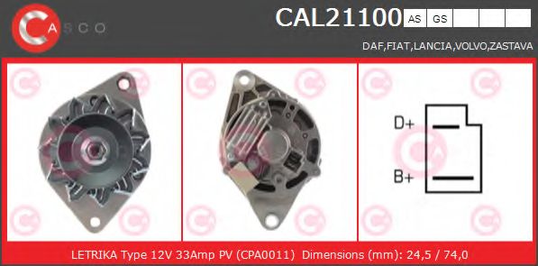 Генератор CASCO CAL21100AS