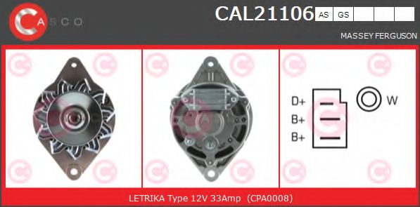 Генератор CASCO CAL21106AS