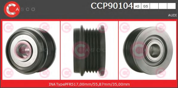 Ременный шкив, генератор CASCO CCP90104AS
