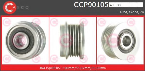 Ременный шкив, генератор CASCO CCP90105AS