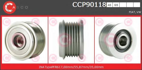 Ременный шкив, генератор CASCO CCP90118AS