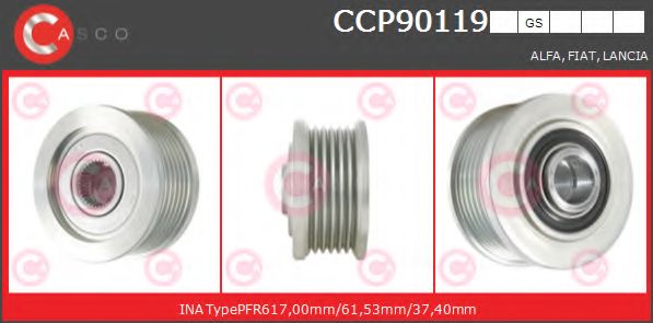 Ременный шкив, генератор CASCO CCP90119GS
