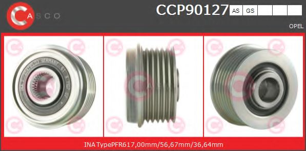 Ременный шкив, генератор CASCO CCP90127AS