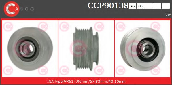 Ременный шкив, генератор CASCO CCP90138AS