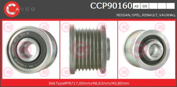 Ременный шкив, генератор CASCO CCP90160AS