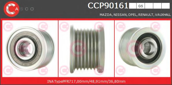 Ременный шкив, генератор CASCO CCP90161GS