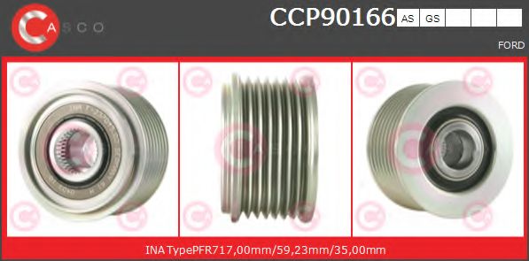 Ременный шкив, генератор CASCO CCP90166AS