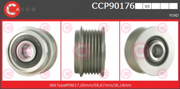 Ременный шкив, генератор CASCO CCP90176GS