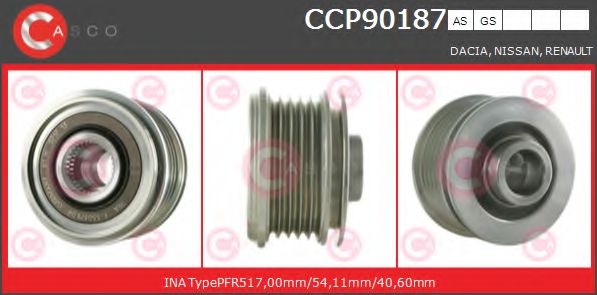 Ременный шкив, генератор CASCO CCP90187AS