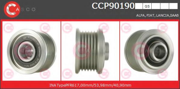 Ременный шкив, генератор CASCO CCP90190GS