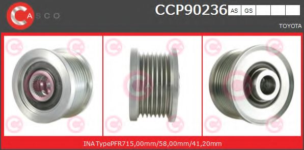 Ременный шкив, генератор CASCO CCP90236AS
