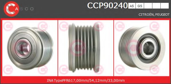 Ременный шкив, генератор CASCO CCP90240AS