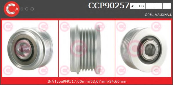 Ременный шкив, генератор CASCO CCP90257AS