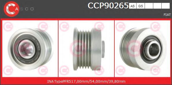 Ременный шкив, генератор CASCO CCP90265AS