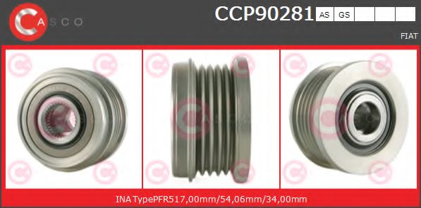 Ременный шкив, генератор CASCO CCP90281AS