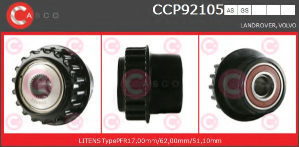 Ременный шкив, генератор CASCO CCP92105AS