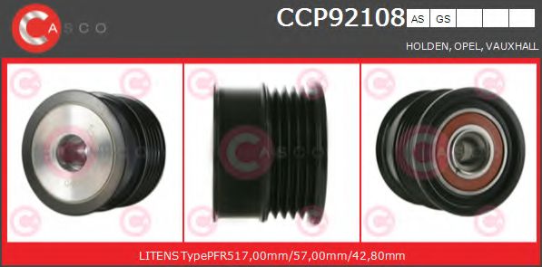 Ременный шкив, генератор CASCO CCP92108AS