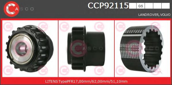 Ременный шкив, генератор CASCO CCP92115GS