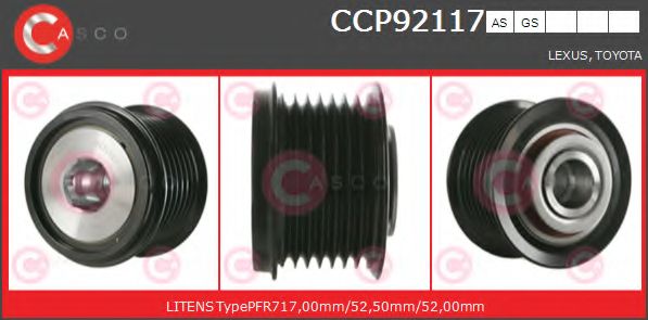 Ременный шкив, генератор CASCO CCP92117AS