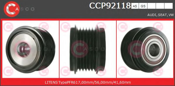 Ременный шкив, генератор CASCO CCP92118AS