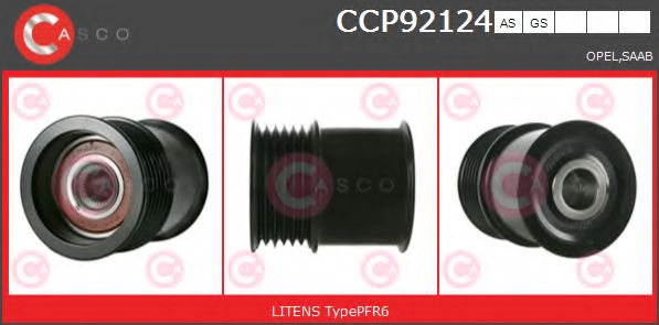 Ременный шкив, генератор CASCO CCP92124AS