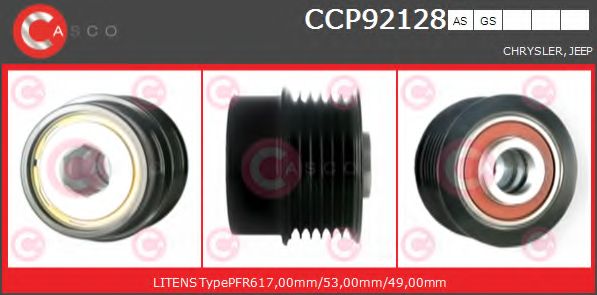Ременный шкив, генератор CASCO CCP92128AS