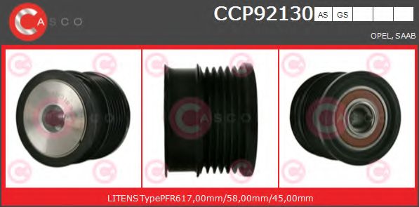 Ременный шкив, генератор CASCO CCP92130AS