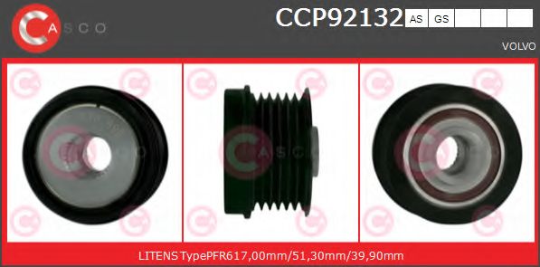 Ременный шкив, генератор CASCO CCP92132AS