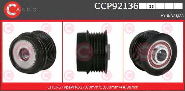 Ременный шкив, генератор CASCO CCP92136GS